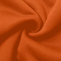 Valentinovo zasebnoj dukseri za žene grafički grafički otisak sa vratom posade dugih rukava narančasta