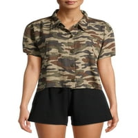 Kendall + Kylie Juniors 'Cropped Camp majica Camo