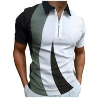 Muška majica Golf majica Retro Color Contrast na otvorenom ulicom kratkih rukava s gumb prema dolje Odjeća