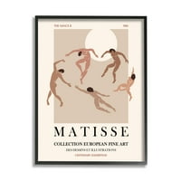 Stupell Industries Matisse Tekst Ples Ljudi Neutralni tonovi Letak Frammed Wall Art, 14, Dizajn ROS Ruseva