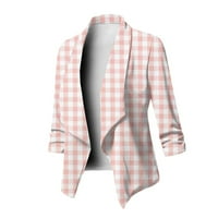 Žene Ležerne bluže otvorene prednje radne kancelarijske jakne Blazer Print Slim Tops Bluza odijelo odijelo