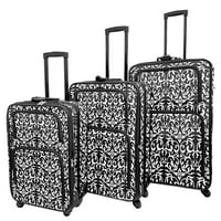 Kvalitetni set prtljage Softsi postavljen predenje kofera Crna Damask