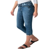 Silver Jeans Co. Ženski Elyse srednji rast Capri, veličine struka 24-36