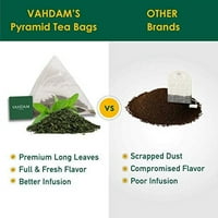 vahdam, egzotični darjeeling prvo ispiranje listova čaja, kesica čaja , piramida dugih listova darjeeling