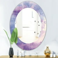 Designart 'akvarel Purple Haze II' moderno ogledalo - ovalno ili okruglo zidno ogledalo