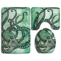 Octopus slikanje kupaonske prostirke set za kupac Contour mat i toaletni poklopac poklopca