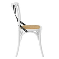 Modway zupčanik bočna stolica u bijeloj crnoj boji