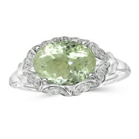 JewelersClub Zeleni Ametist Prsten Birthstone Nakit-4. Karatni Zeleni Ametist 0. Srebrni prsten nakit