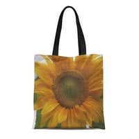 Platno tota torba žuta fotografija suncokretovoj cvijeta za ponovnu torbu za ponovnu upotrebu na ramena