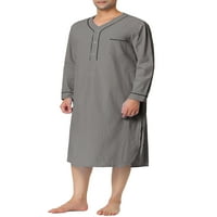Jedinstvena ponuda Muška spavaćica pamučna košulja za spavanje dugi rukavi spavaćica za spavanje