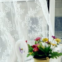 Xiuh cvijet čista zavjesa Tulle Prozor Prozor Voile Drape Valance Tkanina bijela