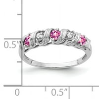 Primalni zlatni karatski bijeli zlatni ružičasti safir i AA dijamantni prsten