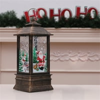 GeweYeeli Božićni fenjer Vintage Vanjska svijeća svjetlo stolna viseća LED lampa dekoracija, stil Santa Claus, Bronza