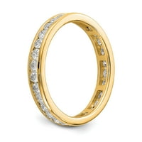 14K žuti zlatni kanal Set Diamond Eternity Vjenčana banaka godišnjica Veličina prstena - CT