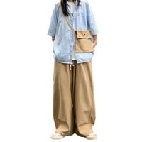 Ženske goth kargo pantalone sa širokim nogama vintage casual Harajuku pantalone