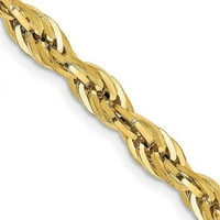 Primalni zlatni karatski žuto zlato polučvrsti lanac konopa