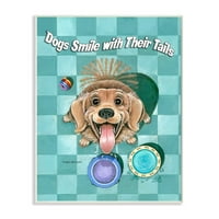 Psi se osmjehnu sa repovima smiješnim crtanim ljubimcem Dizajn kućnog ljubimca prevelizirana zidna ploča