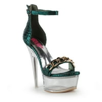 Golden Bulls Voltaire - čista platforma modni lanac Sandal Heel u zelenoj boji