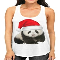 Juniorsov božićni šešir Panda TEE B PLY bijeli trkački rezervoar TOP mali