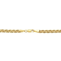 Brilliance Fine Jewelry 10k žuta zlatna narukvica sa šupljim užetom, 7.5