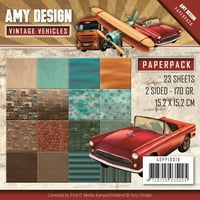 Pronađite Trgovanje Amy Design papir 6 x6 23 PKG-vintage vozila, dvostrano
