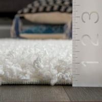 Nuloom Gwenyth Solid Shag Propise, 7 '10 10', bijeli