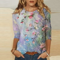 Košulje za ženski casual rukav cvjetni bluza za vrat 2xl