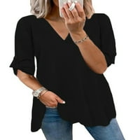 Rejlun ženska bluza za bluzu sa rolama šifon vrhovi dugi rukavi majica labava majica Ležerna jesenska