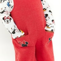 Minnie Mouse Baby and Toddler Girls dugih rukava i ramper, set odjeće, veličine 12m-5t