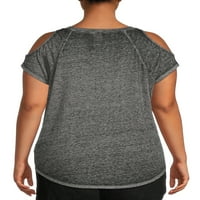 Terra & Sky ženska Plus Size Burnout Raglan hladna majica