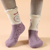 Ženske čarape Dječje dječje čarape zadebljale su se u jeseni zimske tople coptable slatke čarape za cvijeće