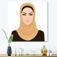 Designart 'portret muslimanske djevojke u tradicionalnom hidžabu' moderna platnena zidna umjetnička štampa