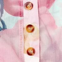 Dressy vrhovi za žene Fit Ležerno cvjetno tiskano majica Majica Šifon nepravilni hem top bluza Dame Top