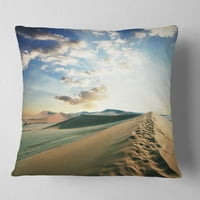 Designart fantastičan pogled na pustinjske dine - pejzažni jastuk za bacanje zida - 18x18