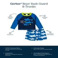 Gerber Baby & Toddler Boy Rashguard & Swim Trups set sa UPF 50+, dvodijelni