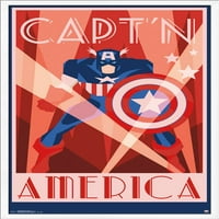 Marvel Comics - Kapetan Amerika - Art Deco zidni poster, 22.375 34