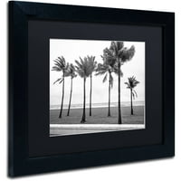 Zaštitni znak likovne umjetnosti Florida bw plaža palms platna umjetnost preston crnom prostirkom, crni