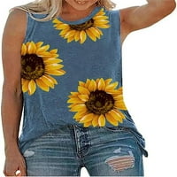 Dabuliu ženske tenkove ležerne majice Casual Camisole Pulover Sunflower Ispiši izlaska bluza