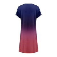 TKing Fashion Womens Summer plus Size Casual Print T-Shirt haljine labave kratke rukave Crewneck plisirane
