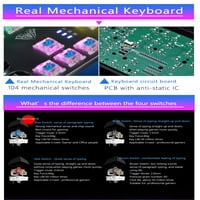 S Mehanički igrački tasteri Keys protiv Ghosting USB žičana hibridna RGB pozadinska tastatura za gamer