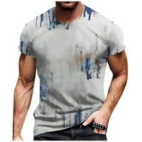 Muške majice muške majice kratki rukavi štampani ljetni okrugli vrat Top Casual Duks siva l