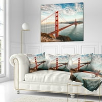 Designart Golden Gate Bridge u San Francisku - jastuk za bacanje morskog mosta-18x18