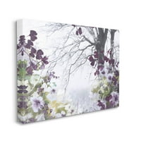 Stupell Industries Vivid Purple Woodland Blooms Fotografska galerija Omotana platna Print Wall Art, Dizajn