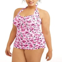 Jednostavno vitak ženski Jednodijelni kupaći kostim Plus veličine za mršavljenje sa Shirred Glam plaštom
