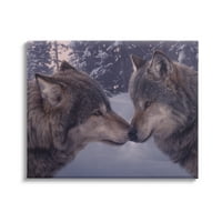 Stupell Industries Wolves Dodirnite nose prirodne životinje i insekti Palika Galerija zamotana platna
