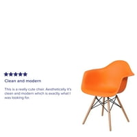 Flash nameštaj Alonza serija Orange Plastična stolica sa drvenim nogama