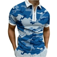 Floenr muške majice, Muška 3d štampana rever pola patent pulover Atletski kratki rukav T-Shirt