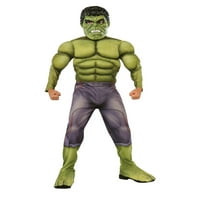 Rubies Costim Co Child Boys Marvel Deluxe Hulk Osveten zeleni kostim mali 4-6