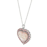 Brilliance Fine Jewelry srce sedefa, Kristal, ljubavni privjesak u srebru, 18