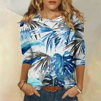 Majice za žene dužine rukav plaža Print okrugli vrat Tops bluza